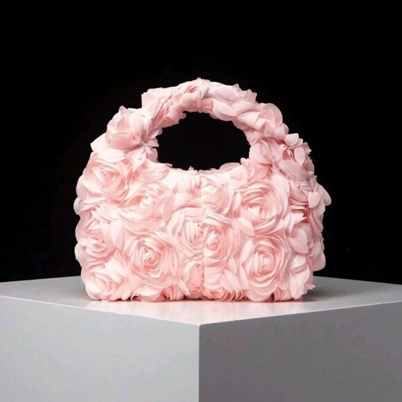 Elegant Pink Floral Handbag - Picture 8 of 8